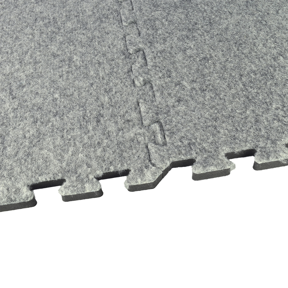 100 Sq Ft Gray Carpet Top Interlocking Puzzle Mats - Trade Show Floor Tiles