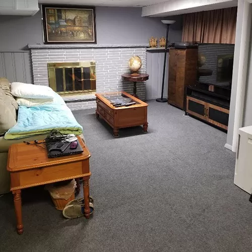 Royal Interlocking Carpet Tile in basement family room