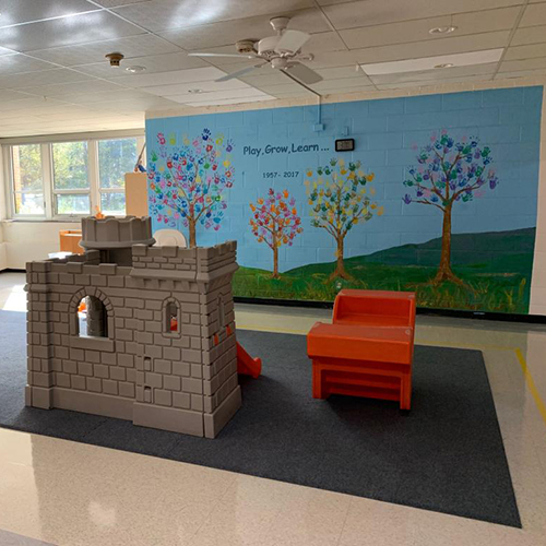 Plush Comfort Carpet Tile 10x20 ft Kit at a daycare