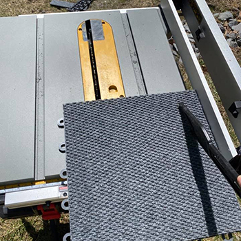 How to cut modular raised carpet tiles