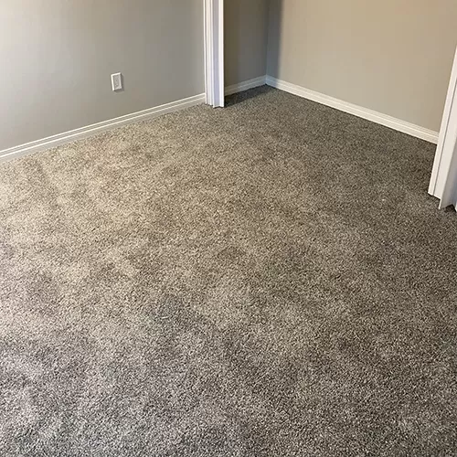 gray plush carpet tiles in kids bedroom with gray walls