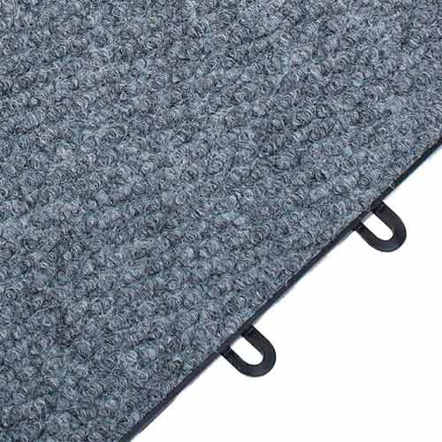 Interlocking carpet tiles for cement or basement floors