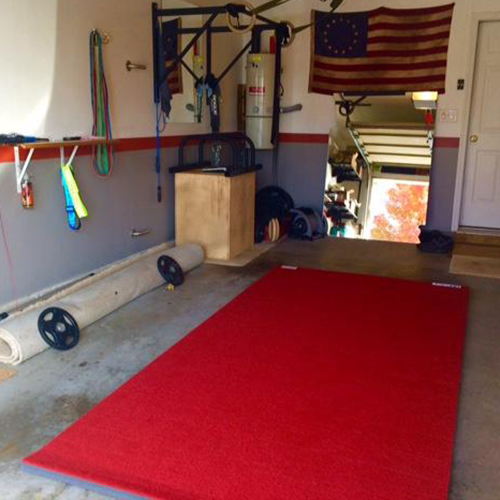 roll out wrestling mat used in garage
