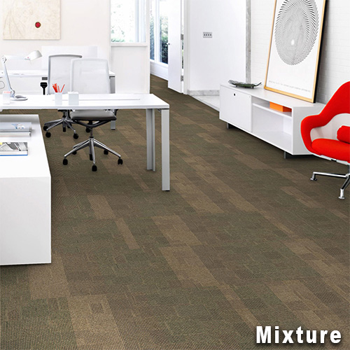 Design Medley II Commercial Carpet Tile 5.9 mm x 24x24 Inches Carton of 18 vertical ashlar install Mixture