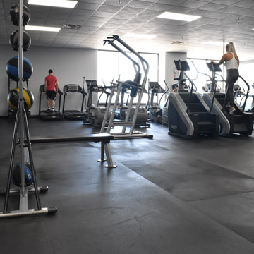 4x6 rubber treadmill mats over concrete