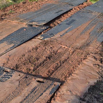 4x8 ground protection mats over mud