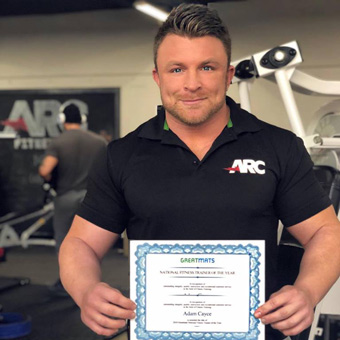 Adam Cayce 2018 Greatmats National Fitness Trainer of the Year Certificate