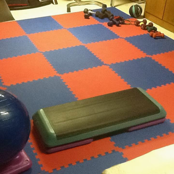 Red and Blue Puzzle Exercise Mats