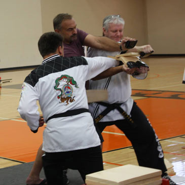 board breaking with a ridge hand