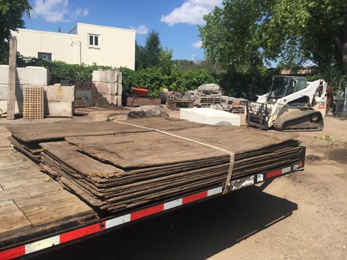 Broken Down Plywood Ground Protection Sheets