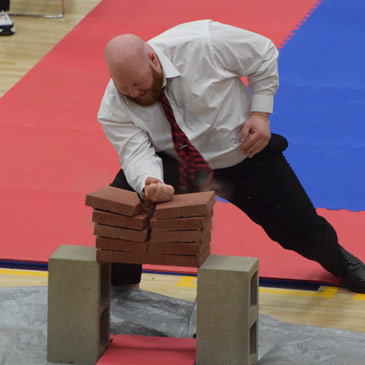 Taekwondo Brick Breaking Competition Mats - Badger State Games Back Fist