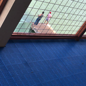 Balcony Floor Covering Blue Tiles