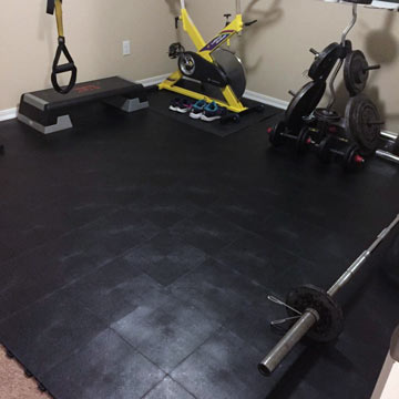 Hard Home Gym Floor Tiles to Use on Carpet