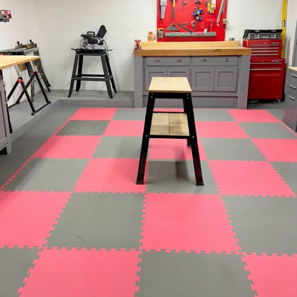 interlocking foam mats for over basement concrete