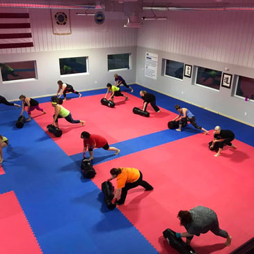large gym using foam floor puzzle mats