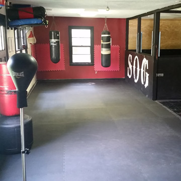 Foam mats flooring for boxing workouts