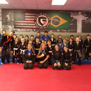 Brea Ellwanger and Gracie United-Team Jucao South on Greatmats Grappling MMA Mats