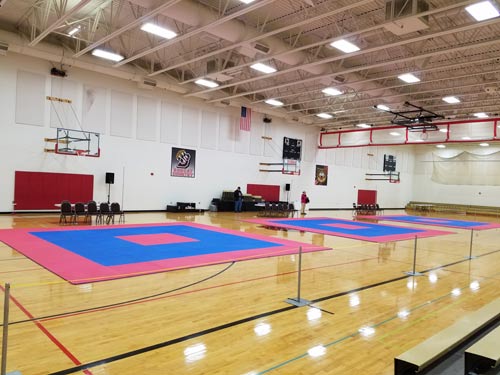 taekwondo competition mat size