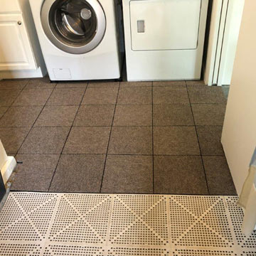 carpet tiles for soft laundry room flooring