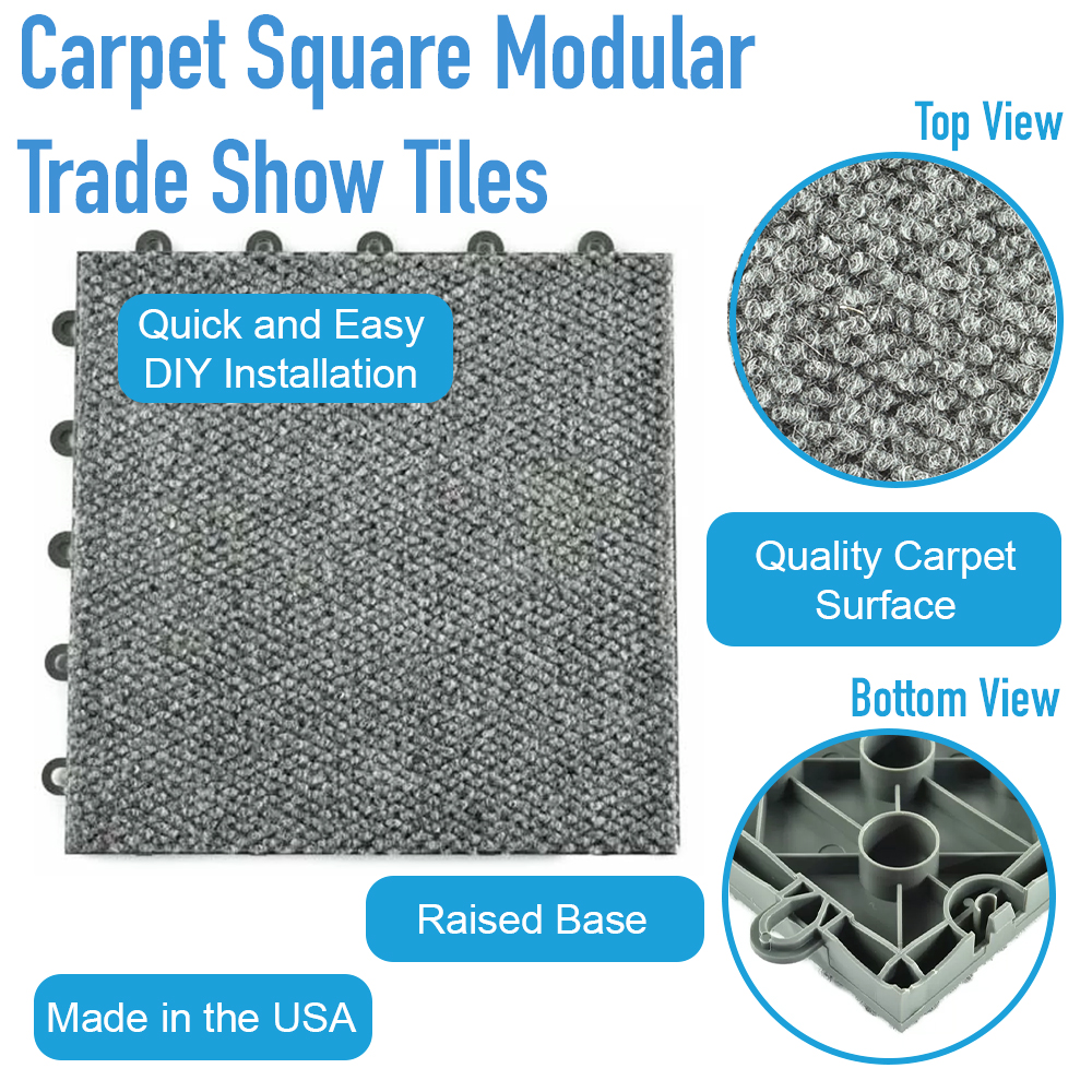 Carpet Square Modular Trade Show Tiles 10x10 Ft. Kit info