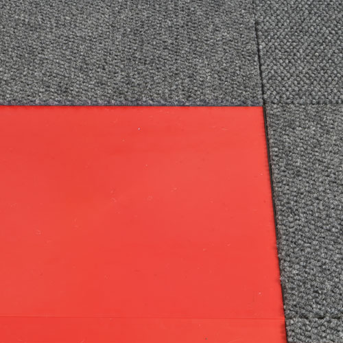 transition free carpet tile to plastic court tile