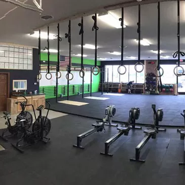 crossfit Duluth installed extra thick rubber sound reducing gym flooring