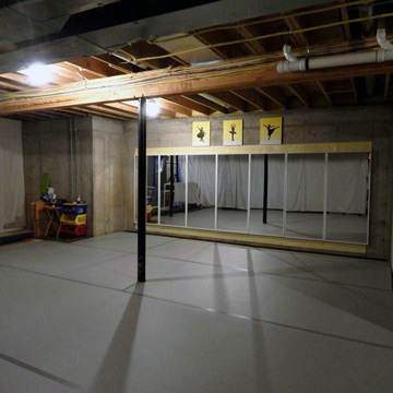 Marley Dance Room Flooring in Basement