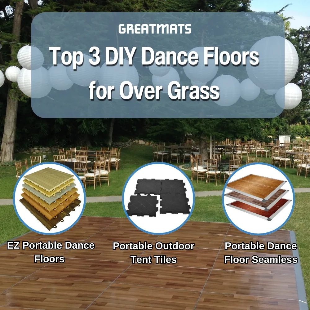 diy dance floor over grass