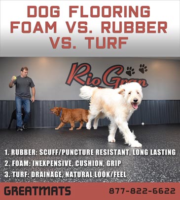 dog flooring foam vs rubber vs turf info