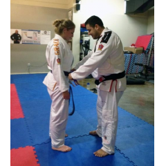 Rafael Ellwanger Promotes Brea to Purple Belt on Greatmats Grappling MMA Mats thumbnail