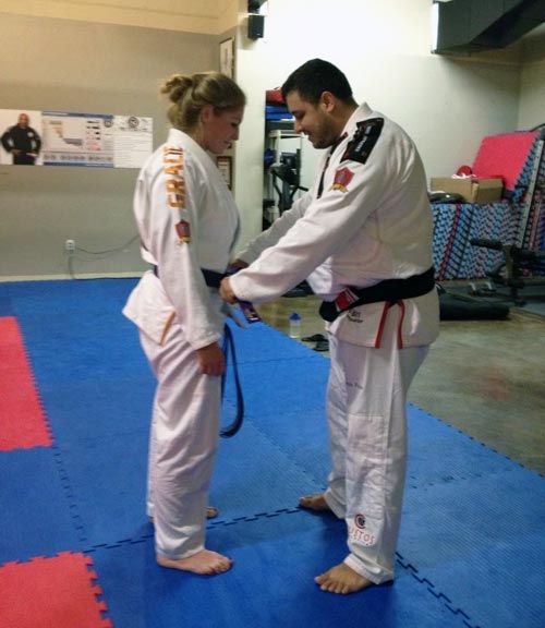 Brea and Rafael Ellwanger on Greatmats Grappling MMA Mats