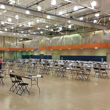 how to cover a gym floor for an event in a gymnasium