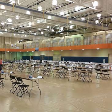 how to cover a gym floor for an event in a gymnasium