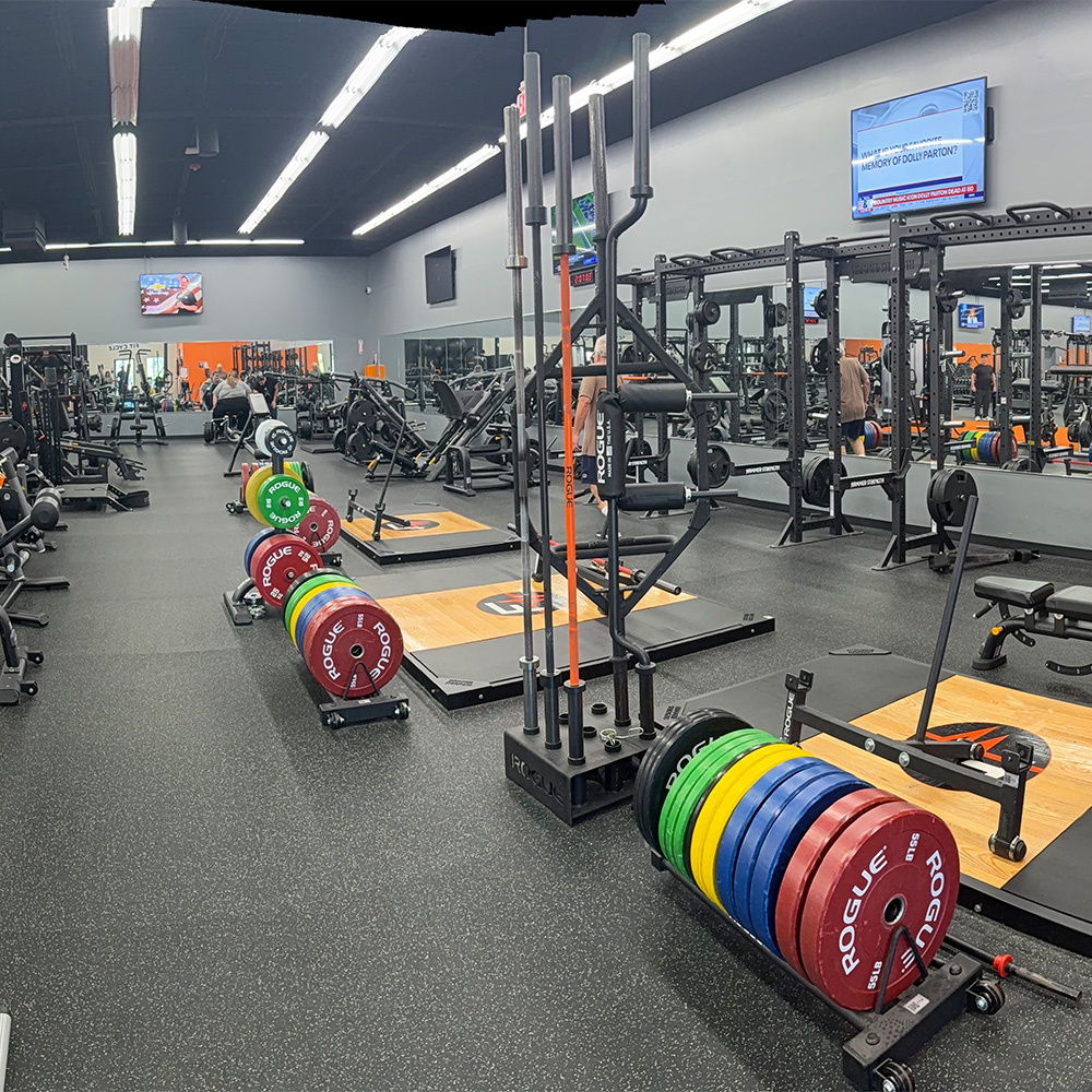Rolled Rubber Sport 3/8 Inch 10% Colors per SF light gray weight room