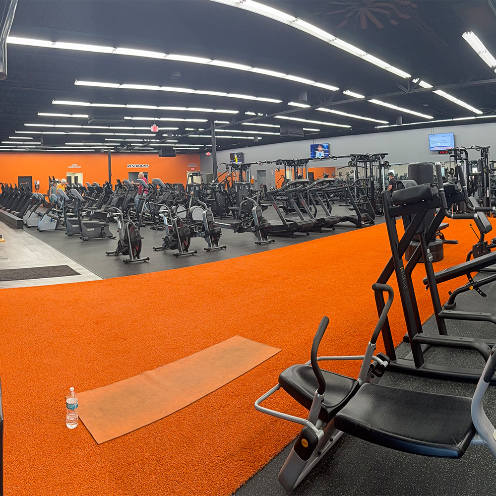 V-Max Artificial Grass Turf in orange for gym workout area