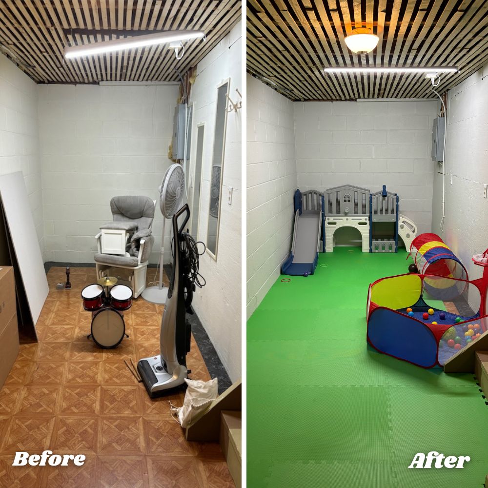 playroom before and after