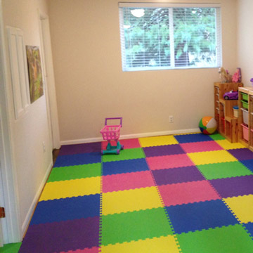 foam flooring tiles in play room