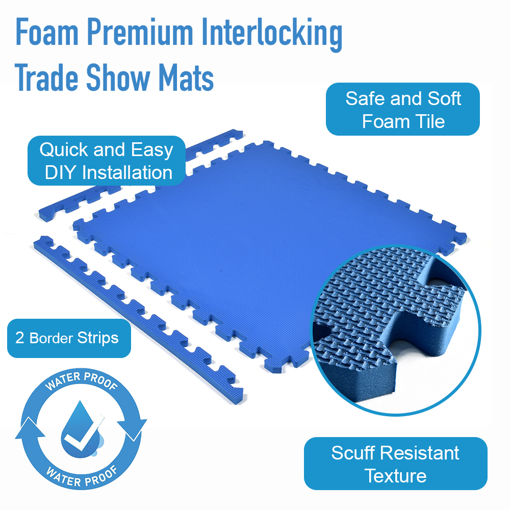 Trade Show Mats 10x10 Ft. Kit Floor Mats 5/8 Premium infographic