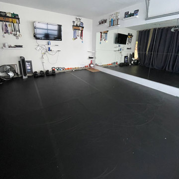 Dance studio created in a garage space