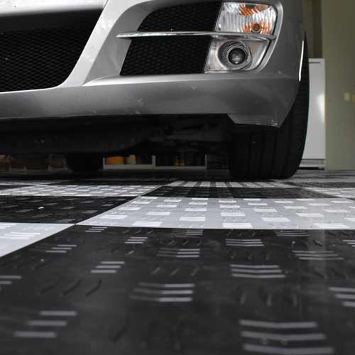 Garage Floor Tile Diamond at Floor Level