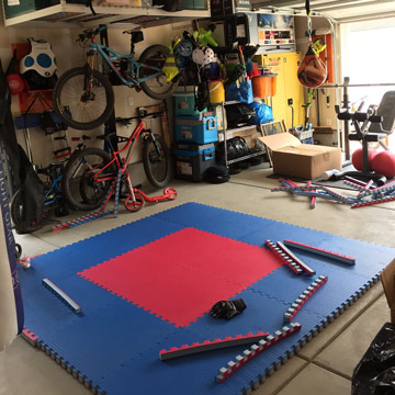 Cushioned foam karate mats for home workouts