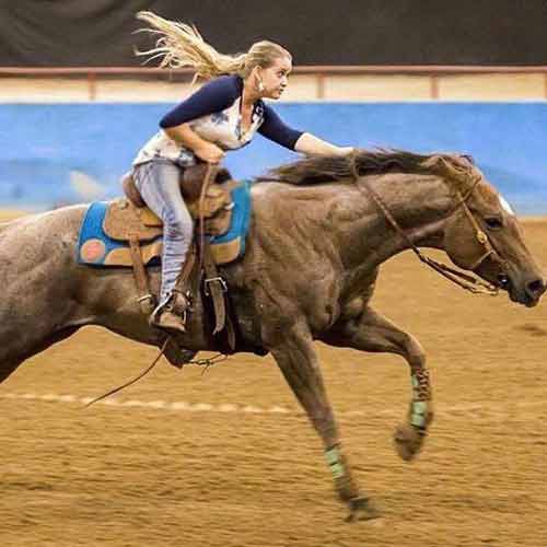 Gracie Shepherd racing Rosie