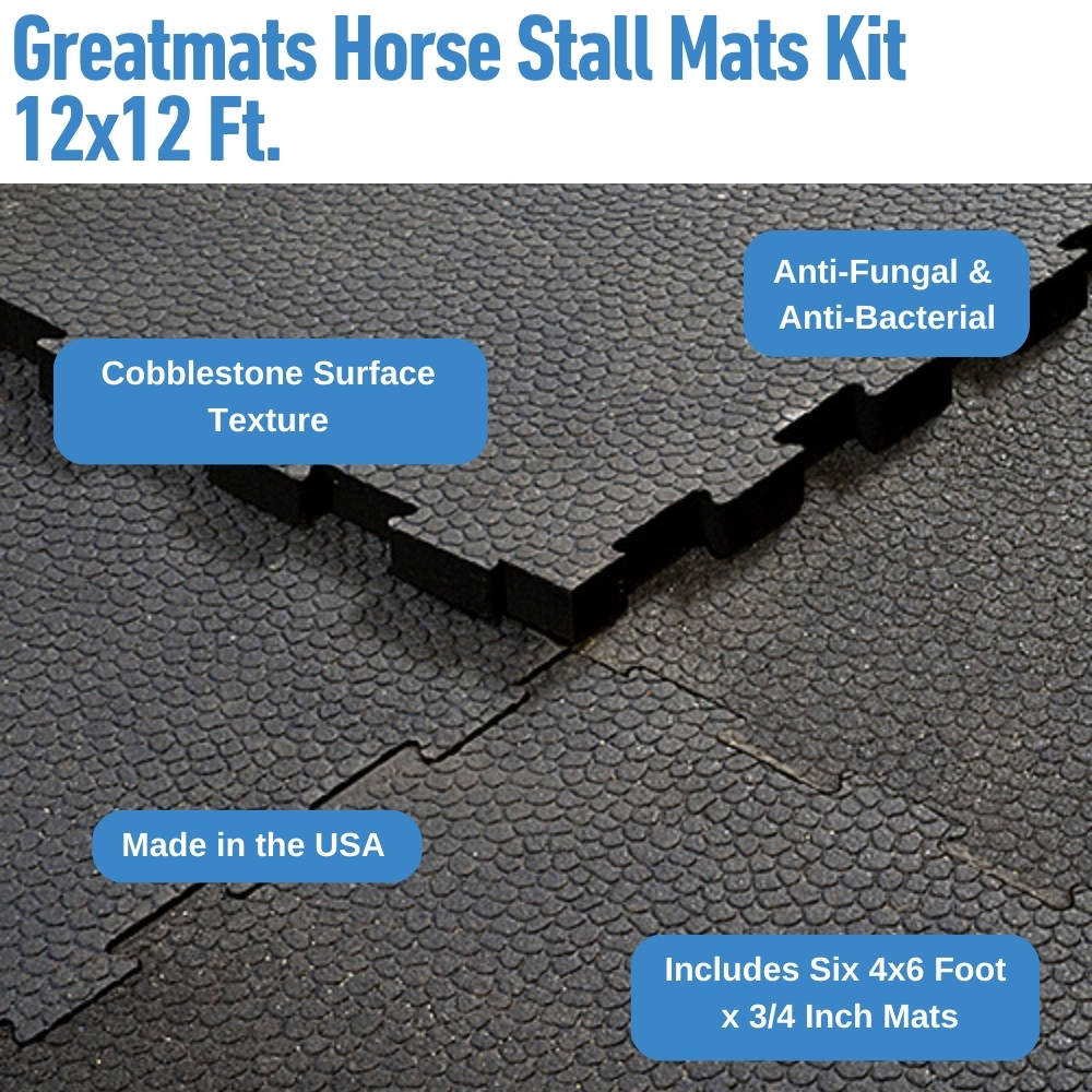 Greatmats Horse Stall Mats 12x12 Ft Kit infographic