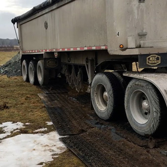 Ground Protection Mats Under Semi