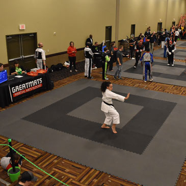 Haley Glass competing on Greatmats Taekwondo Mats