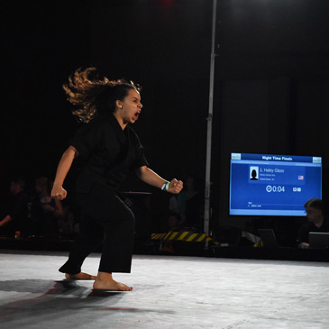 Haley Glass competes on Greatmats 1 inch Martial Arts Mats