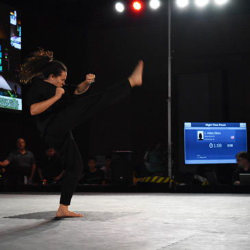 Haley Glass competes on Greatmats Karate Mats