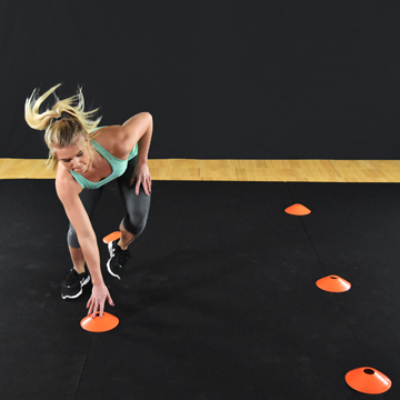 cone agility training on plyometric rubber
