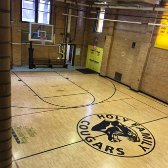 Holy Family School Brick Gym Walls
