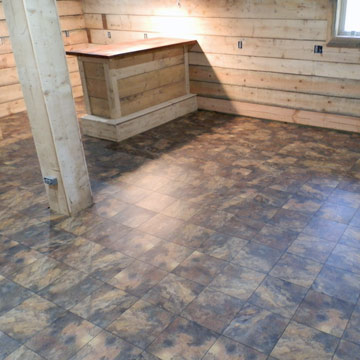 diy basement flooring tiles over concrete